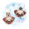 Pug Key Chain Embroidery