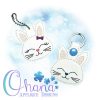 Bow Bunny Key Chain Embroidery Bow Bunny Key Chain Embroidery