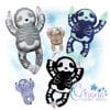 Skelly Sloth Stuffie Embroidery