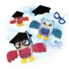 OAD Grad Owl Stuffie RG 80072 Geeky Owl Stuffie Embroidery