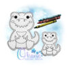 TRex Flat Coloring Doll