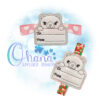 Bear Present Label Embroidery
