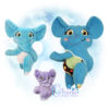 OAD Elephant Huggie Multi 2000 Elephant Huggie Stuffie