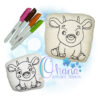 Goat Coloring Stuffie Embroidery