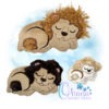 Sleeping Lion Stuffie Embroidery