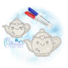 Teapot Flat Coloring Doll