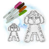 Doodle Flat Coloring Doll
