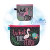 OAD 2411 What the Flock ZB 2000 Flock Flamingo Zipper Bag