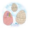 OAD 2504 Heart Fabric Coloring Easter Egg 2000 AK Heart Fabric Coloring Easter
