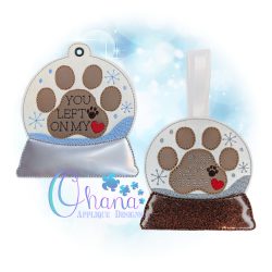 Pawprints on my Heart Snowglobe Ornament