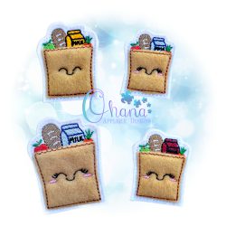 Grocery Bag Feltie Embroidery