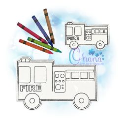 Firetruck Flat Coloring Doll