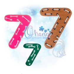 Number 7 Lacing Board Embroidery