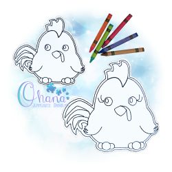 Rooster Flat Coloring Doll