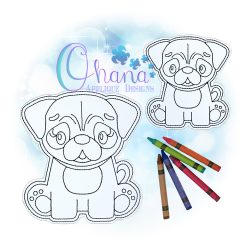 Pug Flat Coloring Doll