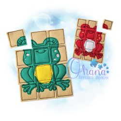 Frog Puzzle Embroidery Design