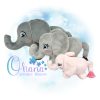 OAD 2509 Standing Elephant Stuffie 2000 LA copy 3D Standing Elephant Stuffie Embroidery